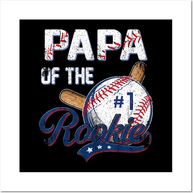 Papa of The Rookie 1 Years old Team 1st Birthday Baseball Wall Art by vulanstore